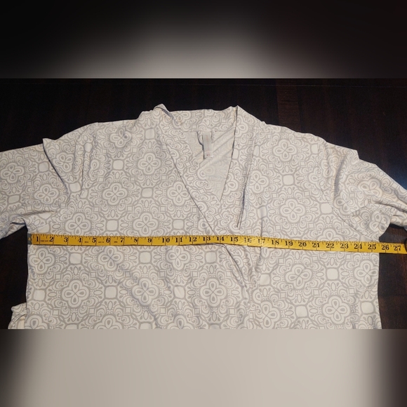Pajama Drama Wrap Robe Sz L/XL Grey & White - Picture 5 of 9